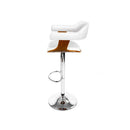 Set Of 2 Wooden Leather Bar Stool