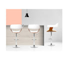 Set Of 2 Wooden Leather Bar Stool