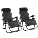 Set Of 2 Zero Gravity Chairs  Folding Camping Lounger