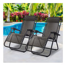 Set Of 2 Zero Gravity Chairs  Folding Camping Lounger