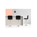 Set Of 4 Bar Stools Gas Lift Swivel Steel And Black