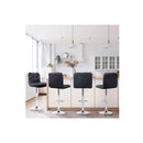 Set Of 4 Bar Stools Gas Lift Swivel Steel And Black