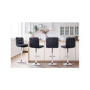 Set Of 4 Bar Stools Gas Lift Swivel Steel And Black