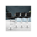 Set Of 4 Bar Stools Gas Lift Swivel Steel And Black