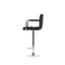 Set Of 4 Bar Stools Steel And Black Gas Lift Swivel Armrests