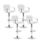 Set Of 4 Bar Stools Steel And Black Gas Lift Swivel Armrests