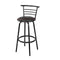 Set Of 4 PU Leather Bar Stools Black And Steel