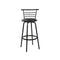 Set Of 4 PU Leather Bar Stools Black And Steel