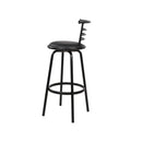 Set Of 4 PU Leather Bar Stools Black And Steel