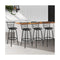 Set Of 4 PU Leather Bar Stools Black And Steel