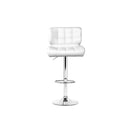 Set Of 4 Pu Leather Gas Lift Bar Stools White And Chrome