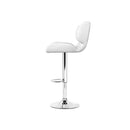 Set Of 4 Pu Leather Gas Lift Bar Stools White And Chrome