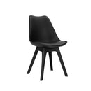 Set Of 4 Retro Padded Dining Chair Black