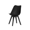 Set Of 4 Retro Padded Dining Chair Black