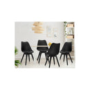 Set Of 4 Retro Padded Dining Chair Black