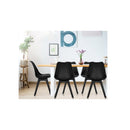 Set Of 4 Retro Padded Dining Chair Black