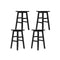 Set Of 4 Wooden Kitchen Bar Stool Black