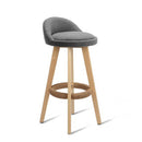 Grey Fabric Bar Stools - Set of 2