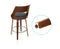 Set of 2 PU Leather Bar Stool with Chrome Footrest