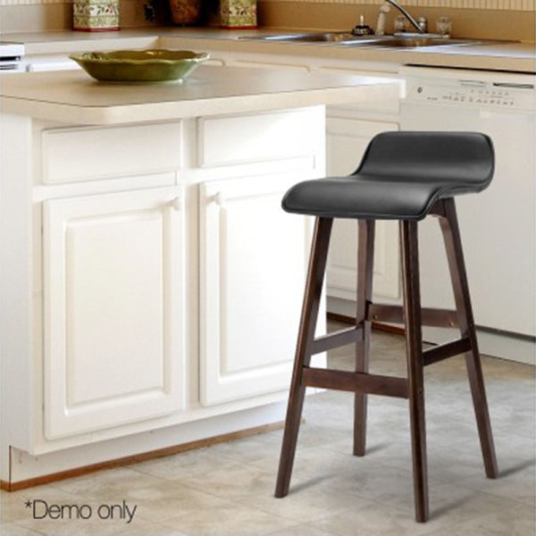 Set of 2 PU Leather Bar Stools