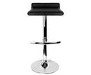 Set of 2 PU Leather Kitchen Bar Stool Black