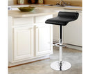 Set of 2 PU Leather Kitchen Bar Stool Black