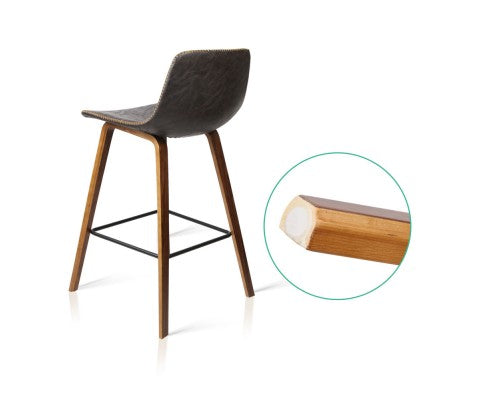 Set of 2 Wooden Bar Stool