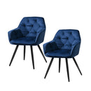 Set Of 2 Calivia Dining Chairs Kitchen Chairs Upholstered Velvet