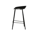 Set Of 2 Metal Bar Stools Black