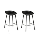 Set Of 2 Metal Bar Stools Black