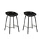 Set Of 2 Metal Bar Stools Black