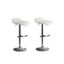 Set of 2 PU Leather Kitchen Bar Stool White