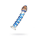 Sexus Glass Dildo Blue Swirls 18Cm