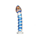 Sexus Glass Dildo Blue Swirls 18Cm