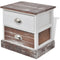 Shabby Chic Bedside Cabinet - Brown/White
