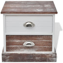 Shabby Chic Bedside Cabinets (2 Pcs) - Brown/White