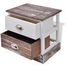 Shabby Chic Bedside Cabinets (2 Pcs) - Brown/White