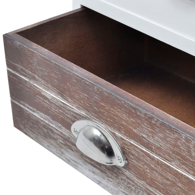 Shabby Chic Bedside Cabinets (2 Pcs) - Brown/White