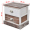 Shabby Chic Bedside Cabinets (2 Pcs) - Brown/White