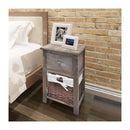 Shabby Chic Bedside Cabinet Wood - Brown