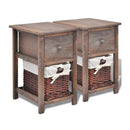 Shabby Chic Bedside Cabinet Wood - Brown