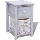 Shabby Chic Bedside Cabinet Wood - White
