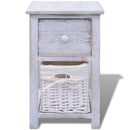 Shabby Chic Bedside Cabinet Wood - White