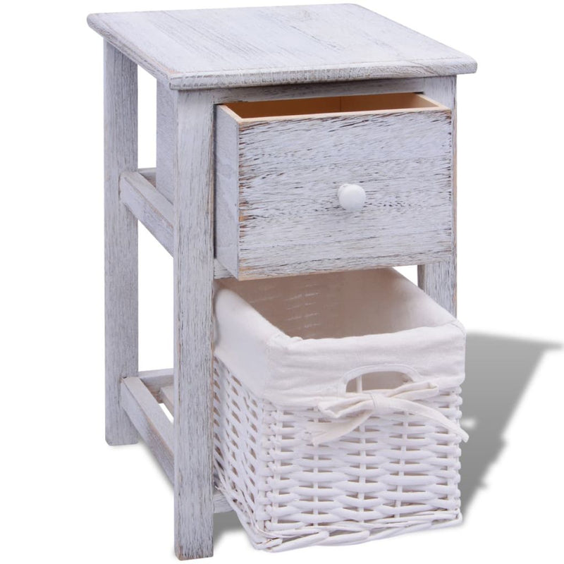 Shabby Chic Bedside Cabinets - White (Set of 2)