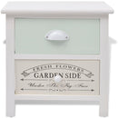 Shabby Chic French Bedside Cabinet Wood (2 Pcs)