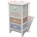 Shabby Chic French Storage Cabinet 4 Drawers Wood