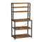6 Tier Storage Shelves With 6 Hooks Rustic Brown And Black