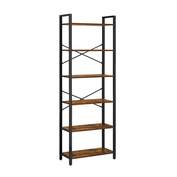6 Tier Bookcase Storage Shelf Steel Frame