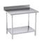 Catering Kitchen Stainless Steel Work Bench Table With Back Splash