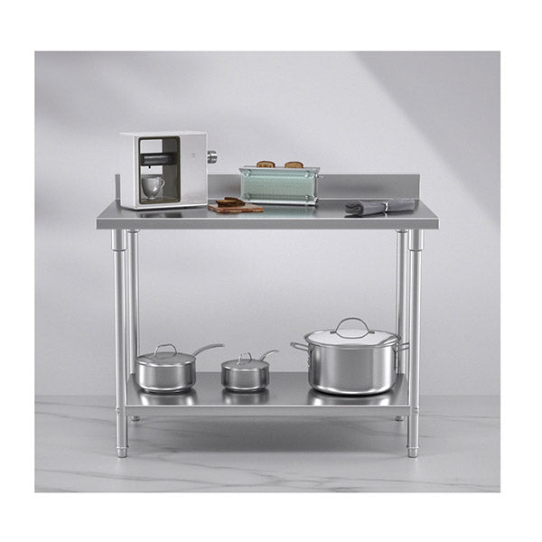 Catering Kitchen Stainless Steel Prep Work Bench With Back Splash